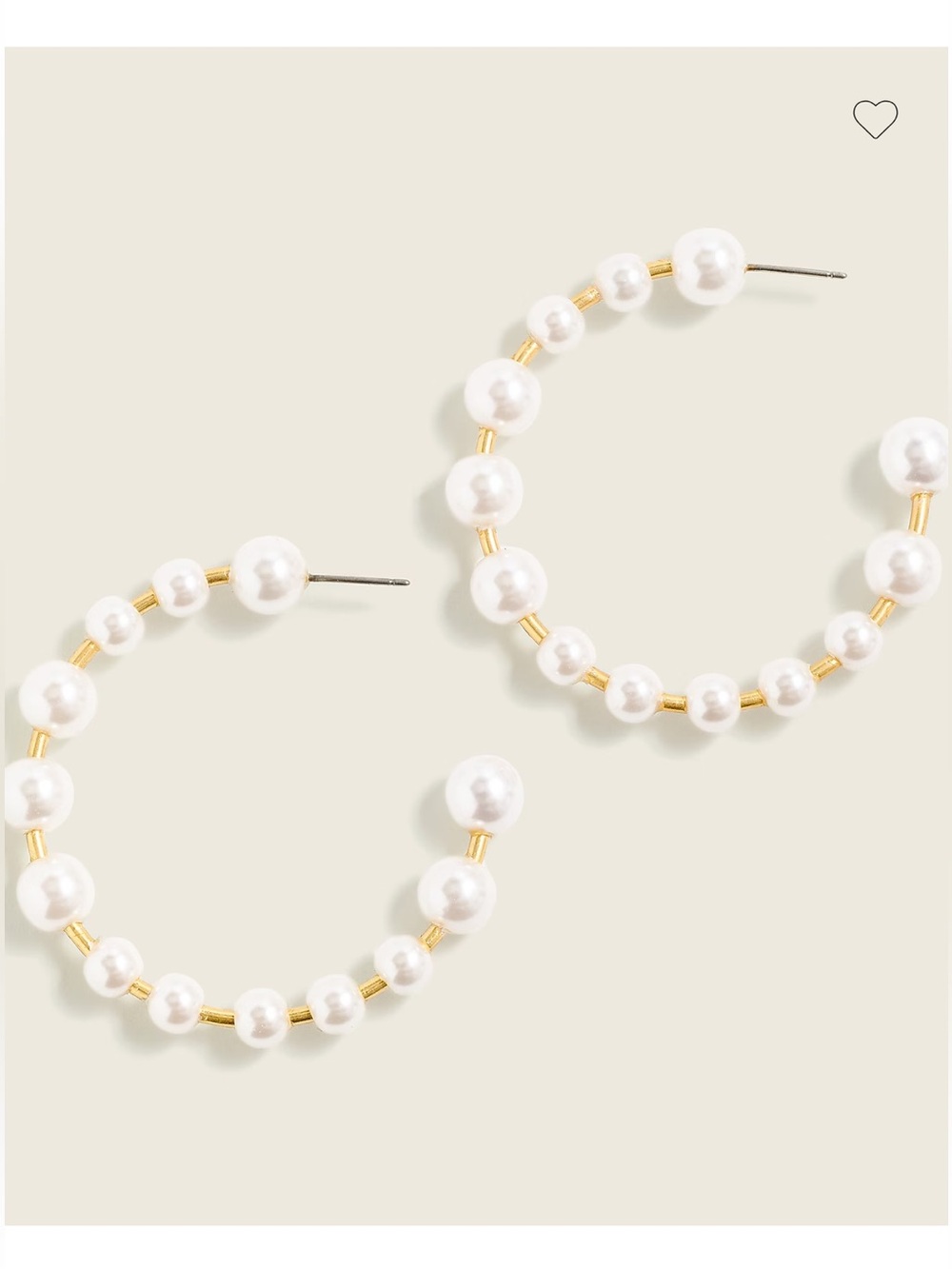 J Crew Bead Hoop Pearl Earrings